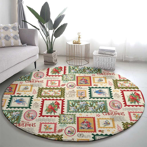 Aussie Birds Christmas La La Land Round Carpet Beige Vintage Stamp Edition - Aussie Hoodie
