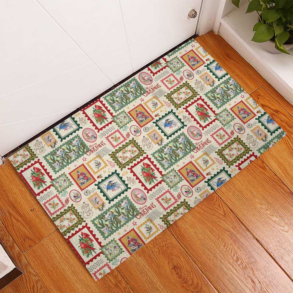 Aussie Birds Christmas La La Land Rubber Doormat Beige Vintage Stamp Edition - Aussie Hoodie