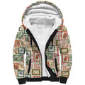 Aussie Birds Christmas La La Land Sherpa Hoodie Beige Vintage Stamp Edition - Aussie Hoodie
