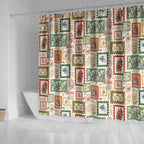 Aussie Birds Christmas La La Land Shower Curtain Beige Vintage Stamp Edition - Aussie Hoodie