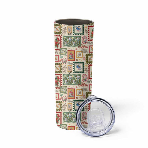 Aussie Birds Christmas La La Land Skinny Tumbler Beige Vintage Stamp Edition - Aussie Hoodie