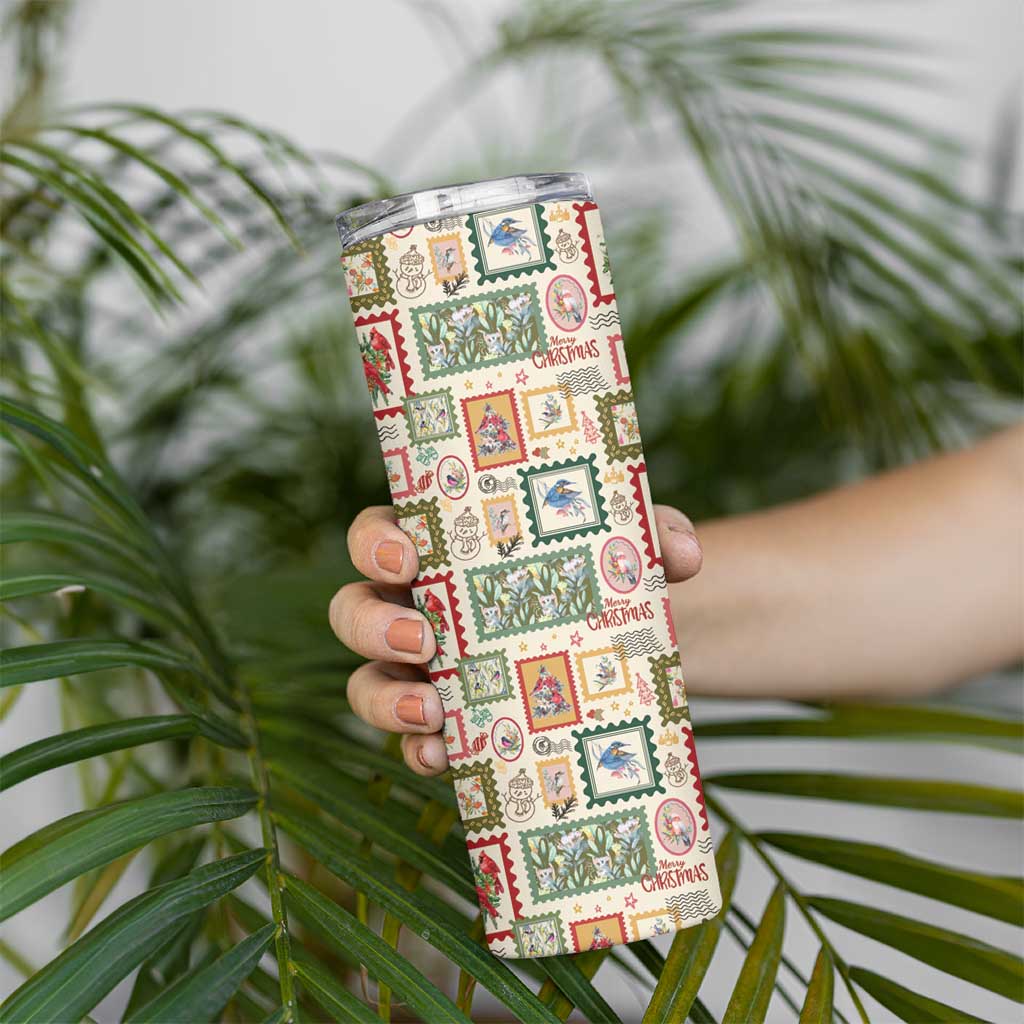 Aussie Birds Christmas La La Land Skinny Tumbler Beige Vintage Stamp Edition - Aussie Hoodie