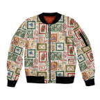 Aussie Birds Christmas La La Land Sleeve Zip Bomber Jacket Beige Vintage Stamp Edition - Aussie Hoodie