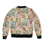 Aussie Birds Christmas La La Land Sleeve Zip Bomber Jacket Beige Vintage Stamp Edition - Aussie Hoodie