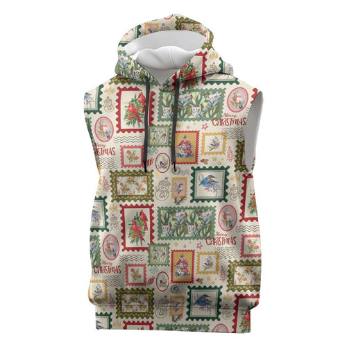 Aussie Birds Christmas La La Land Sleeveless Hoodie Beige Vintage Stamp Edition - Aussie Hoodie