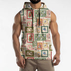 Aussie Birds Christmas La La Land Sleeveless Hoodie Beige Vintage Stamp Edition - Aussie Hoodie