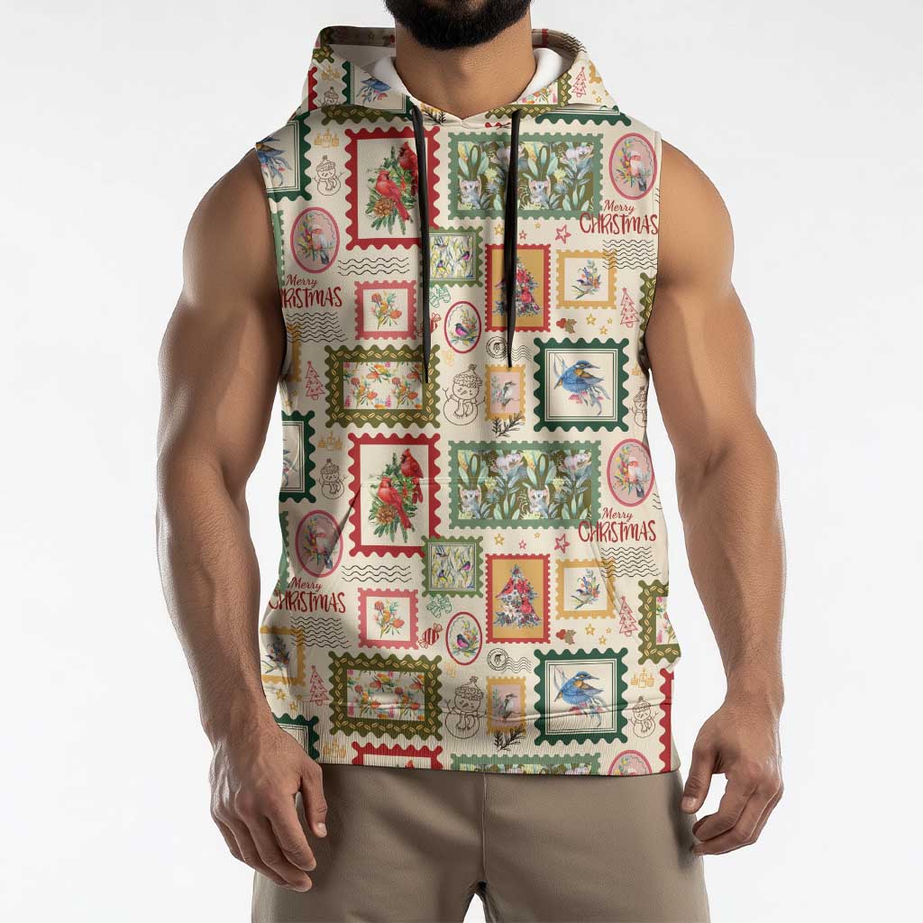 Aussie Birds Christmas La La Land Sleeveless Hoodie Beige Vintage Stamp Edition - Aussie Hoodie