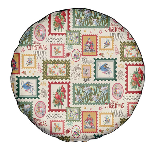 Aussie Birds Christmas La La Land Spare Tire Cover Beige Vintage Stamp Edition - Aussie Hoodie