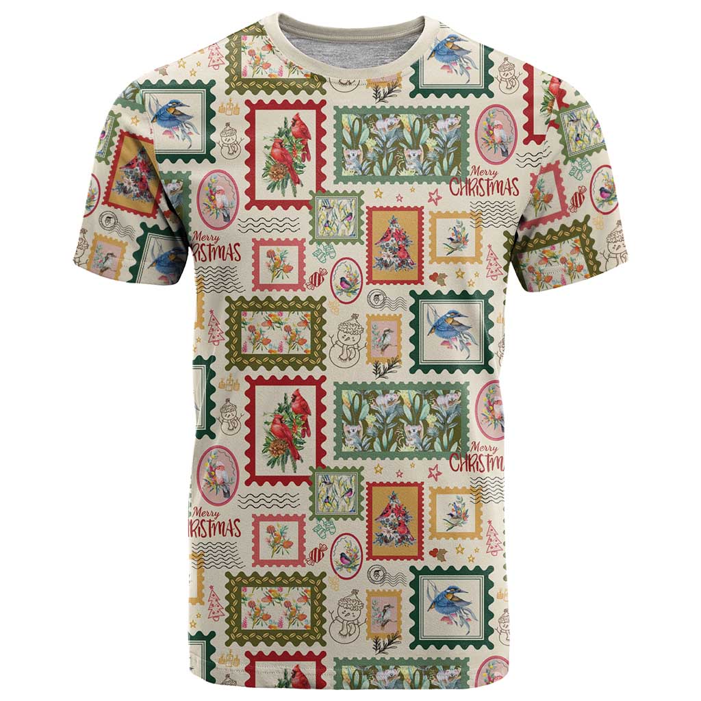 Aussie Birds Christmas La La Land T Shirt Beige Vintage Stamp Edition - Aussie Hoodie