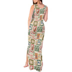 Aussie Birds Christmas La La Land Tank Maxi Dress Beige Vintage Stamp Edition - Aussie Hoodie
