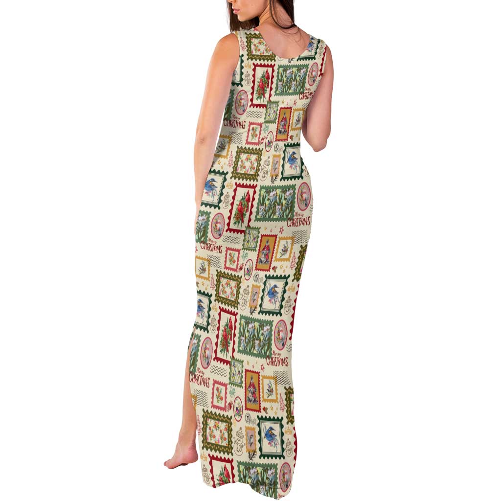 Aussie Birds Christmas La La Land Tank Maxi Dress Beige Vintage Stamp Edition - Aussie Hoodie