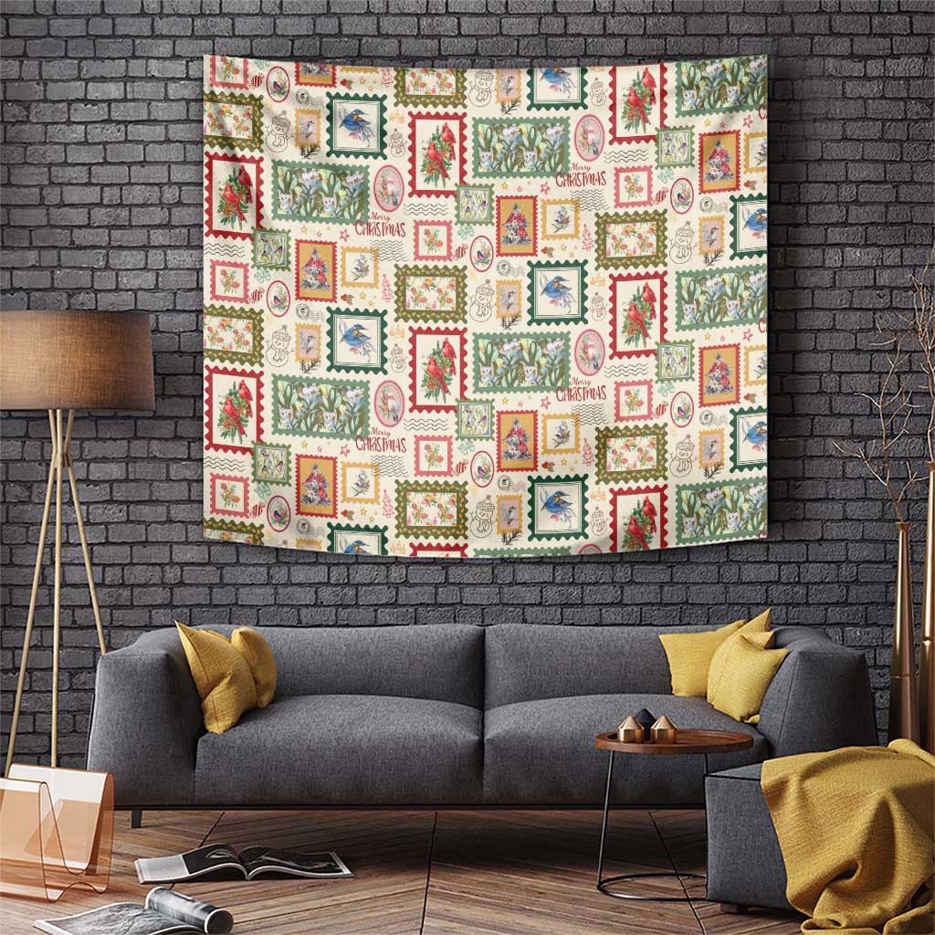 Aussie Birds Christmas La La Land Tapestry Beige Vintage Stamp Edition - Aussie Hoodie