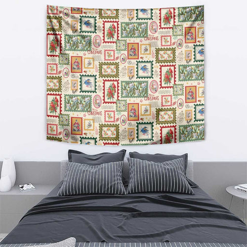 Aussie Birds Christmas La La Land Tapestry Beige Vintage Stamp Edition - Aussie Hoodie