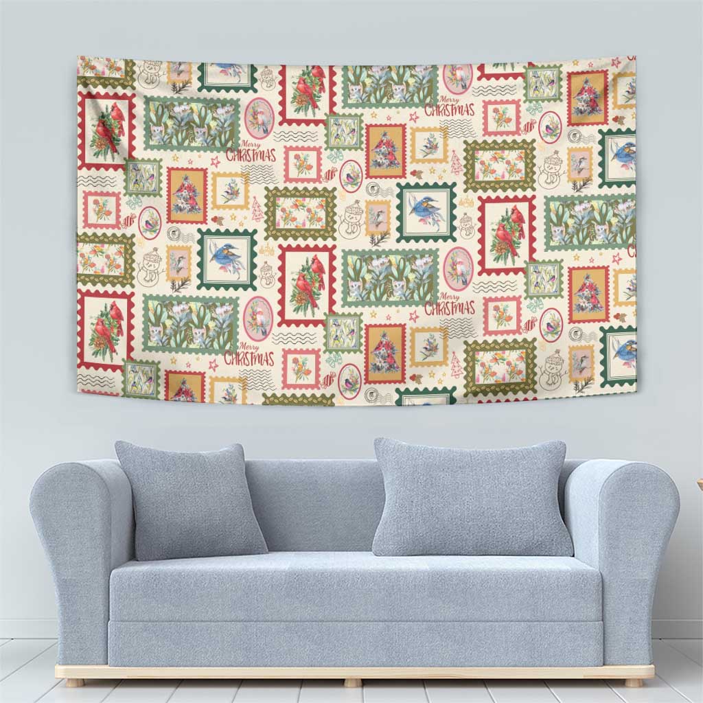 Aussie Birds Christmas La La Land Tapestry Beige Vintage Stamp Edition - Aussie Hoodie