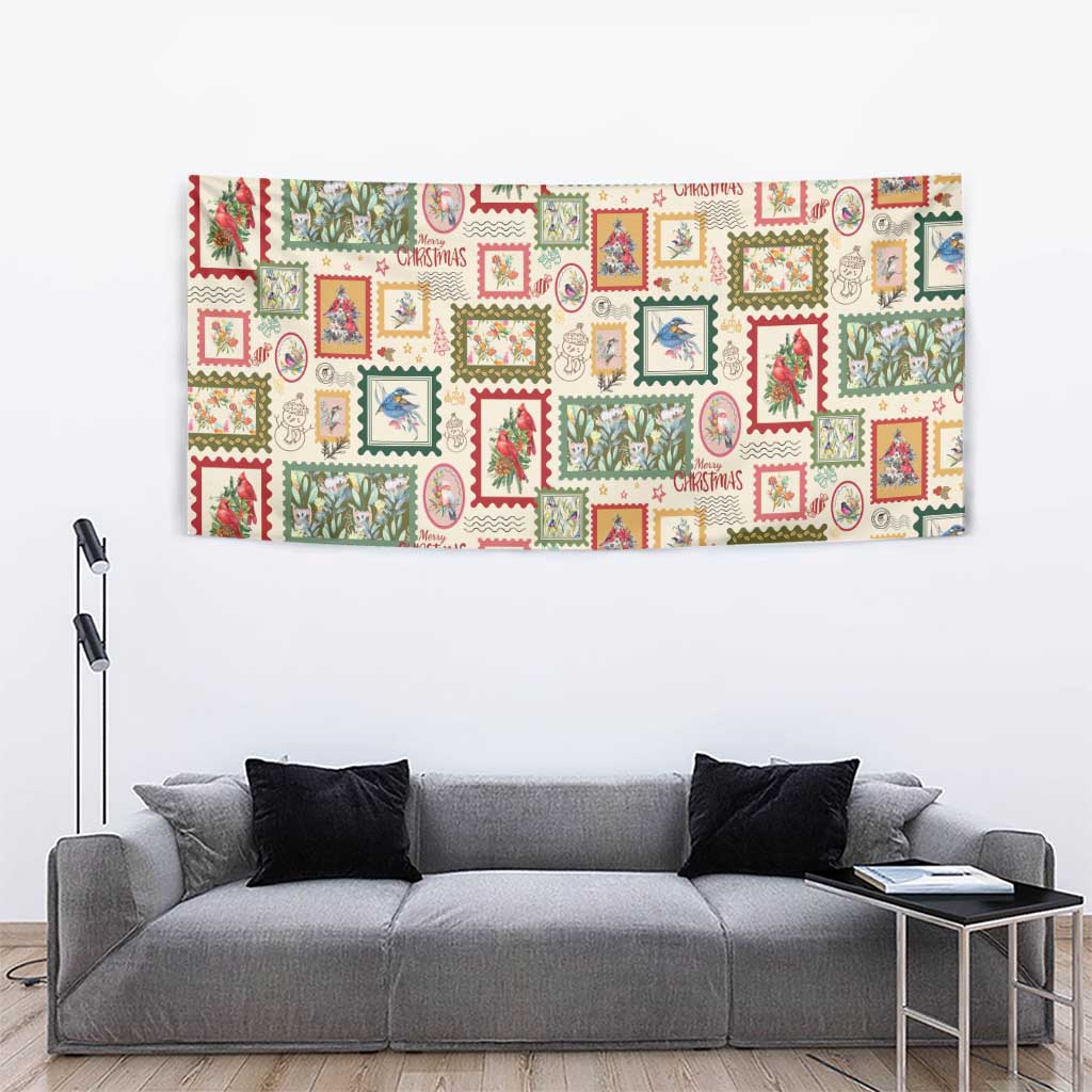 Aussie Birds Christmas La La Land Tapestry Beige Vintage Stamp Edition - Aussie Hoodie