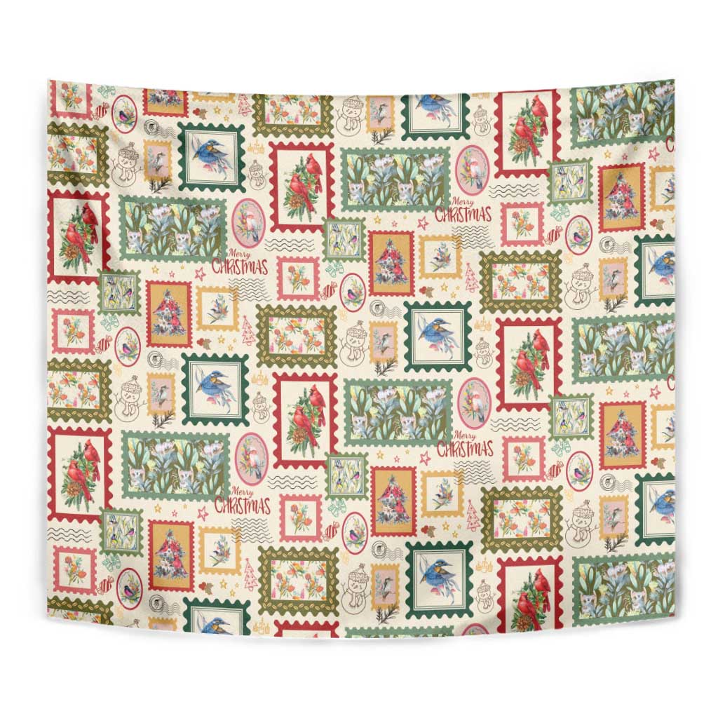 Aussie Birds Christmas La La Land Tapestry Beige Vintage Stamp Edition - Aussie Hoodie