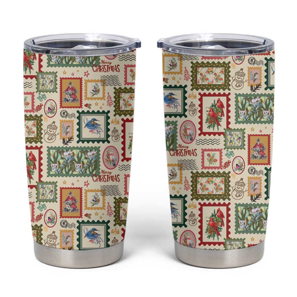 Aussie Birds Christmas La La Land Tumbler Cup Beige Vintage Stamp Edition - Aussie Hoodie