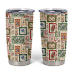 Aussie Birds Christmas La La Land Tumbler Cup Beige Vintage Stamp Edition - Aussie Hoodie