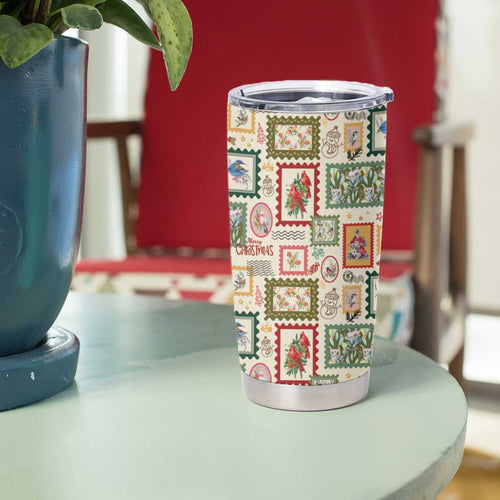 Aussie Birds Christmas La La Land Tumbler Cup Beige Vintage Stamp Edition - Aussie Hoodie