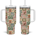 Aussie Birds Christmas La La Land Tumbler With Handle Beige Vintage Stamp Edition - Aussie Hoodie