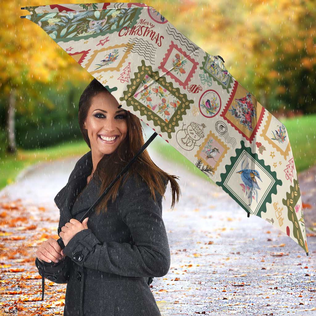 Aussie Birds Christmas La La Land Umbrella Beige Vintage Stamp Edition - Aussie Hoodie