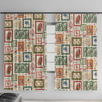 Aussie Birds Christmas La La Land Window Curtain Beige Vintage Stamp Edition - Aussie Hoodie