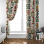 Aussie Birds Christmas La La Land Window Curtain Beige Vintage Stamp Edition - Aussie Hoodie