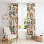 Aussie Birds Christmas La La Land Window Curtain Beige Vintage Stamp Edition - Aussie Hoodie