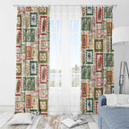 Aussie Birds Christmas La La Land Window Curtain Beige Vintage Stamp Edition - Aussie Hoodie