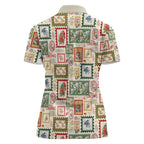 Aussie Birds Christmas La La Land Women Polo Shirt Beige Vintage Stamp Edition - Aussie Hoodie