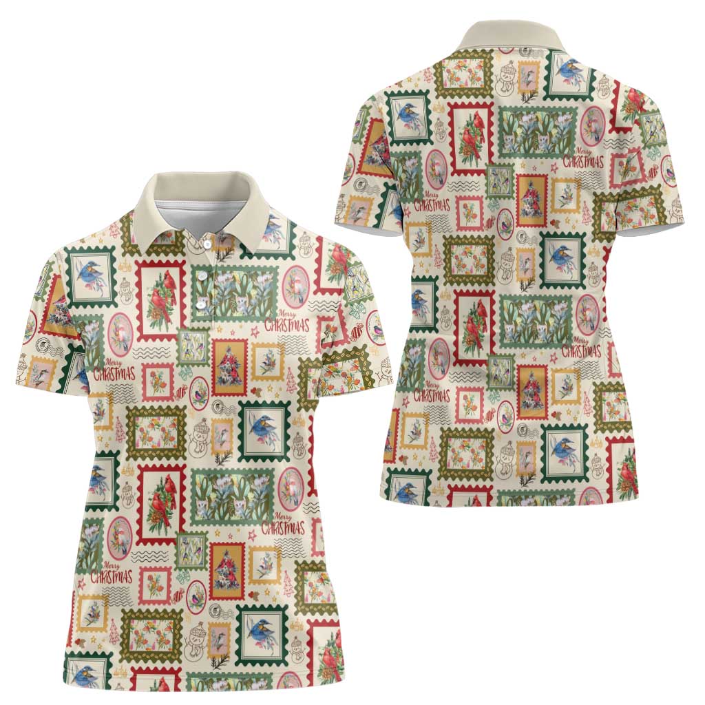 Aussie Birds Christmas La La Land Women Polo Shirt Beige Vintage Stamp Edition - Aussie Hoodie