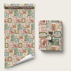 Aussie Birds Christmas La La Land Wrapping Paper Beige Vintage Stamp Edition - Aussie Hoodie