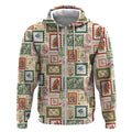 Aussie Birds Christmas La La Land Zip Hoodie Beige Vintage Stamp Edition - Aussie Hoodie