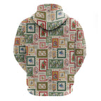 Aussie Birds Christmas La La Land Zip Hoodie Beige Vintage Stamp Edition - Aussie Hoodie