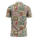 Aussie Birds Christmas La La Land Zipper Polo Shirt Beige Vintage Stamp Edition - Aussie Hoodie