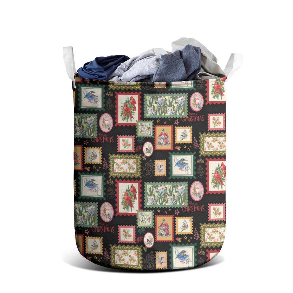 Aussie Birds Christmas La La Land Laundry Basket Black Vintage Stamp Edition - Aussie Hoodie