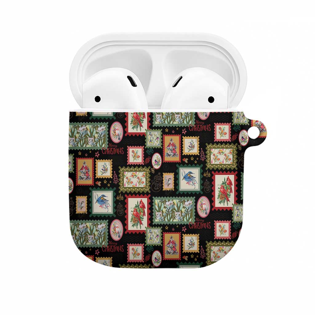 Aussie Birds Christmas La La Land AirPods Case Black Vintage Stamp Edition - Aussie Hoodie