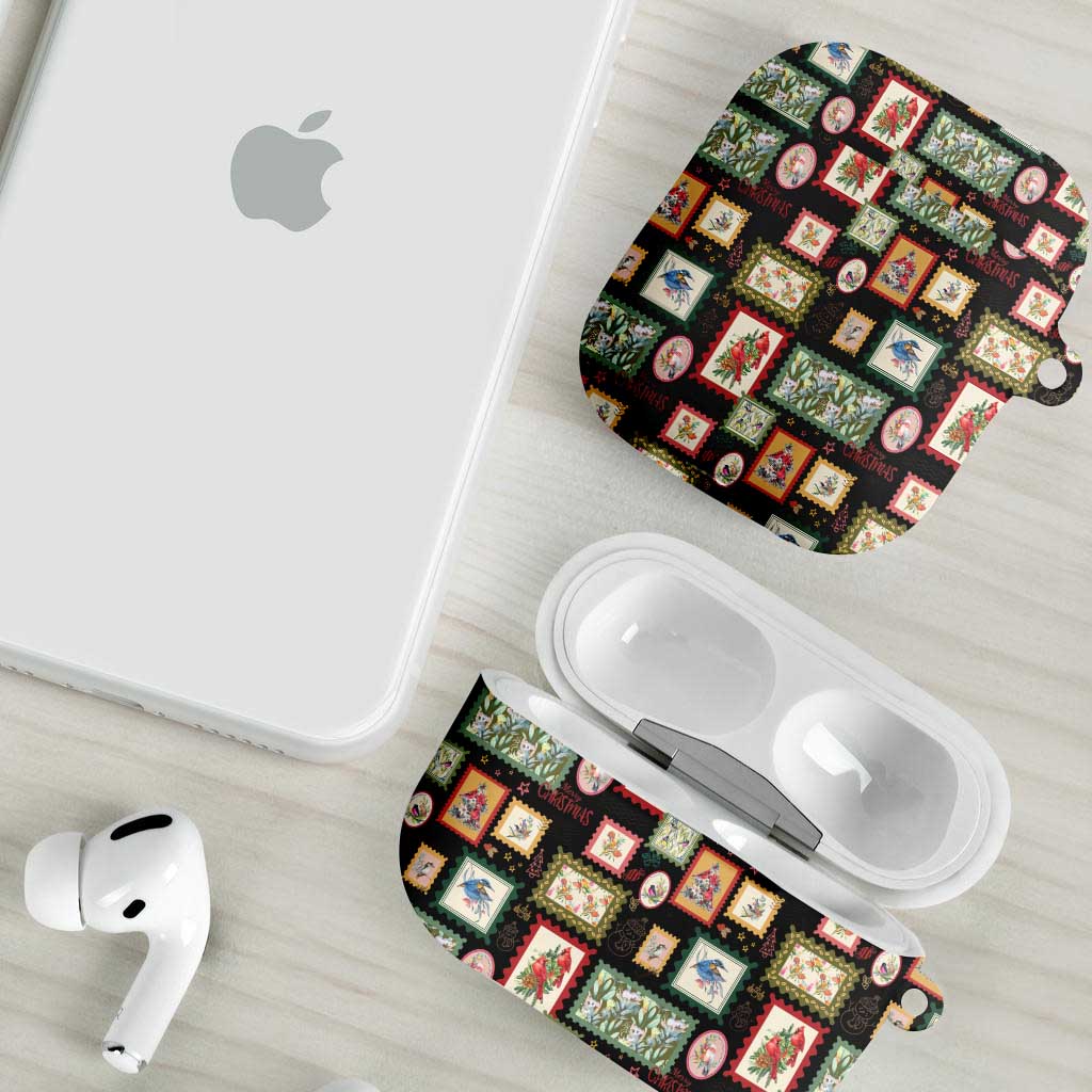Aussie Birds Christmas La La Land AirPods Case Black Vintage Stamp Edition - Aussie Hoodie