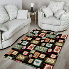 Aussie Birds Christmas La La Land Area Rug Black Vintage Stamp Edition - Aussie Hoodie