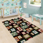 Aussie Birds Christmas La La Land Area Rug Black Vintage Stamp Edition - Aussie Hoodie