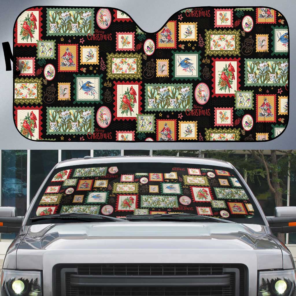 Aussie Birds Christmas La La Land Auto Sun Shade Black Vintage Stamp Edition - Aussie Hoodie
