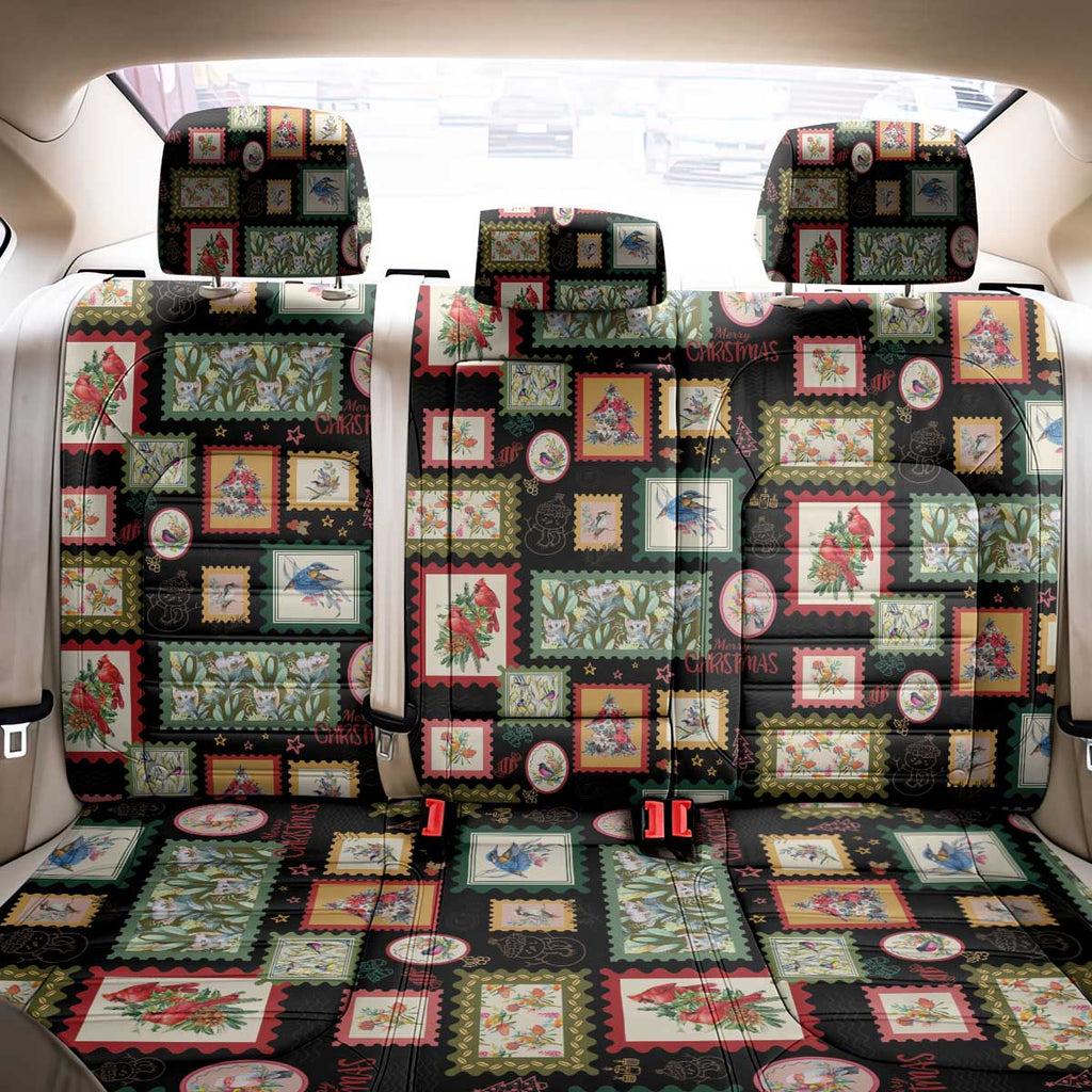 Aussie Birds Christmas La La Land Back Car Seat Cover Black Vintage Stamp Edition - Aussie Hoodie