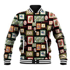 Aussie Birds Christmas La La Land Baseball Jacket Black Vintage Stamp Edition - Aussie Hoodie