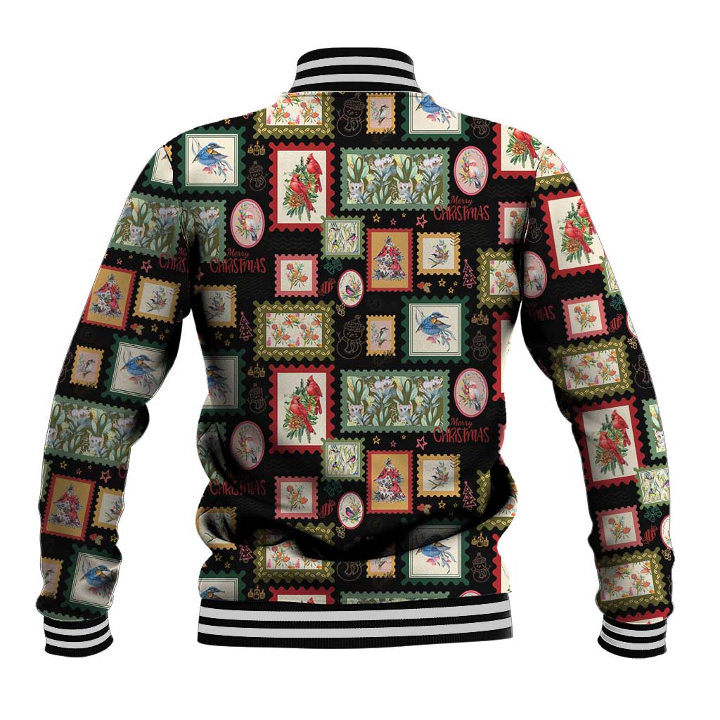 Aussie Birds Christmas La La Land Baseball Jacket Black Vintage Stamp Edition - Aussie Hoodie