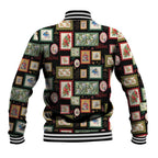 Aussie Birds Christmas La La Land Baseball Jacket Black Vintage Stamp Edition - Aussie Hoodie