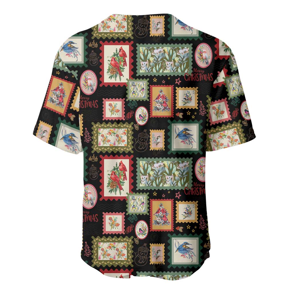 Aussie Birds Christmas La La Land Baseball Jersey Black Vintage Stamp Edition - Aussie Hoodie