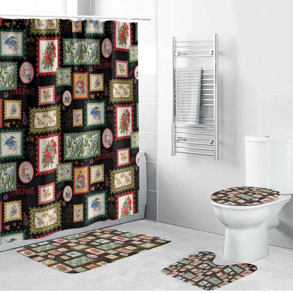 Aussie Birds Christmas La La Land Bathroom Set Black Vintage Stamp Edition - Aussie Hoodie