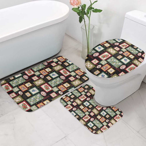 Aussie Birds Christmas La La Land Bathroom Set Black Vintage Stamp Edition - Aussie Hoodie