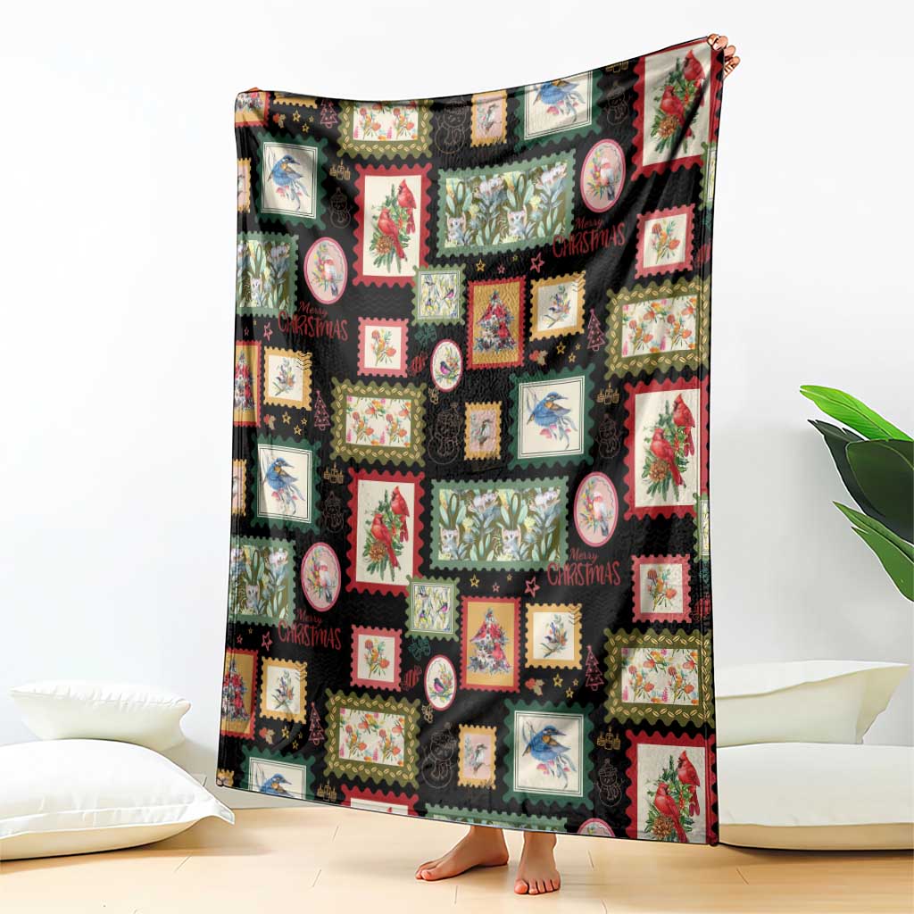 Aussie Birds Christmas La La Land Blanket Black Vintage Stamp Edition - Aussie Hoodie
