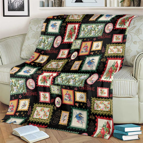 Aussie Birds Christmas La La Land Blanket Black Vintage Stamp Edition - Aussie Hoodie